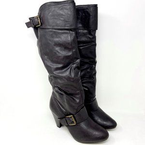 Rampage Dark Brown Knee High Boots